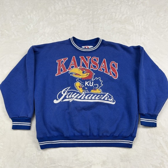 Dodger Other - Vintage Kansas Jayhawks Sweatshirt Mens Large Blue NCAA Collegiate Pullover